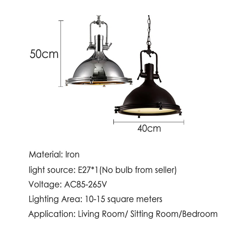 Industrial Metal Pendant Light
