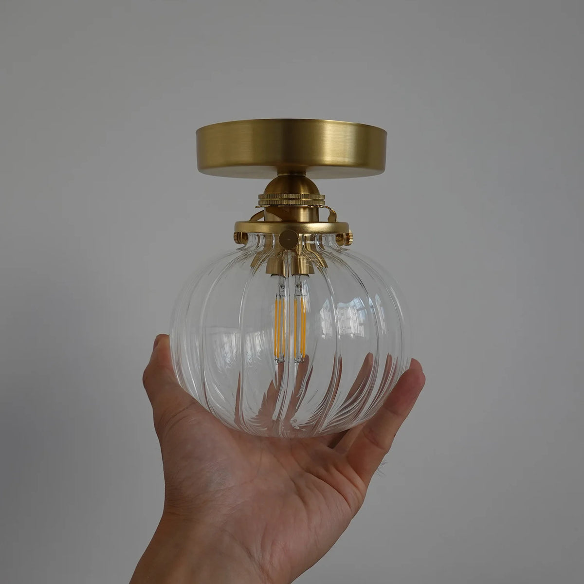 Glass Ball LED Plug-In Wall Sconce