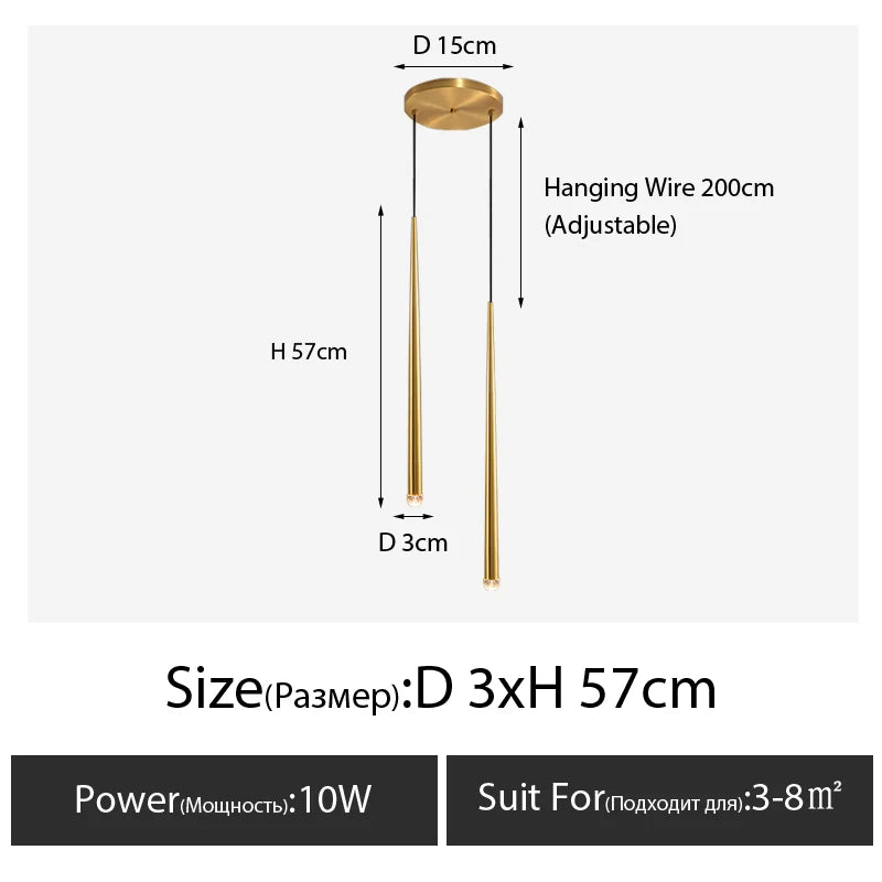 Copper Metal Bedside Pendant Light