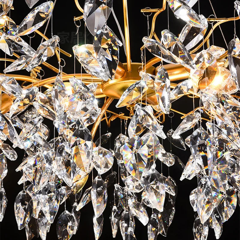 Eight head crystal chandelier profile B with gold iron framework