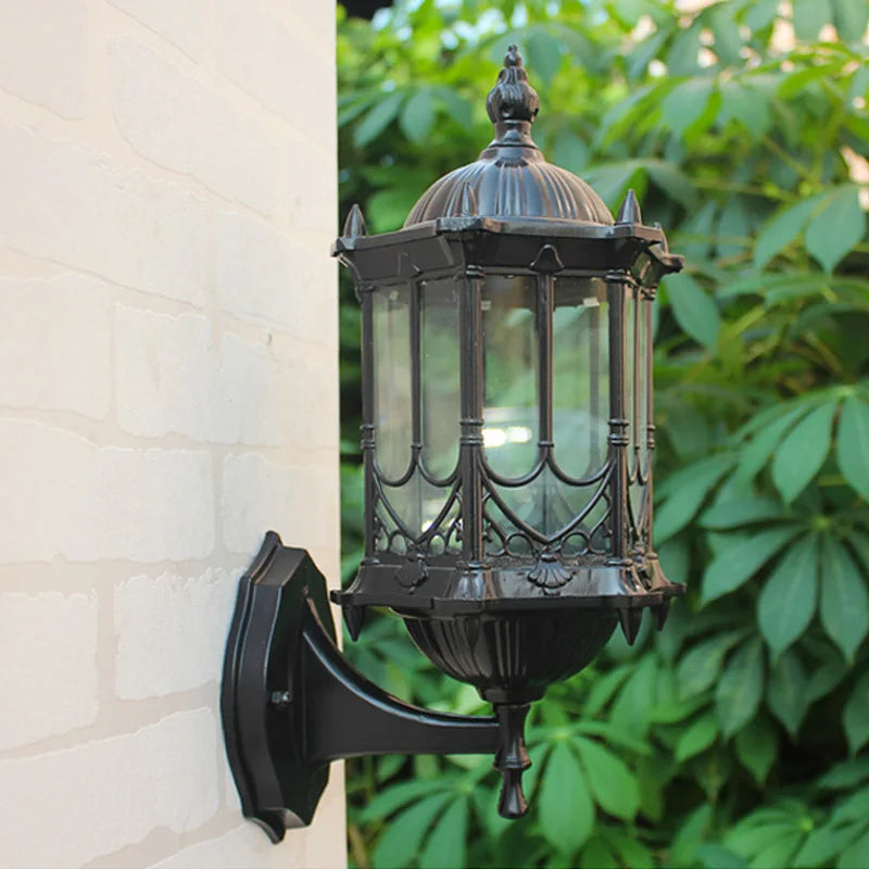 outdoor wall sconce, side profile showing mounting depth