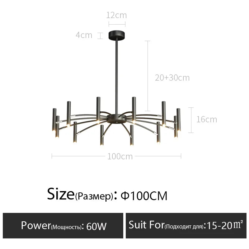 Twenty four head chandelier in gold for a hotel room or living room