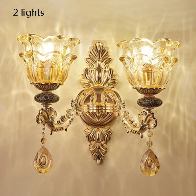 Ten light ceramic chandelier with crystal and stained glass detail