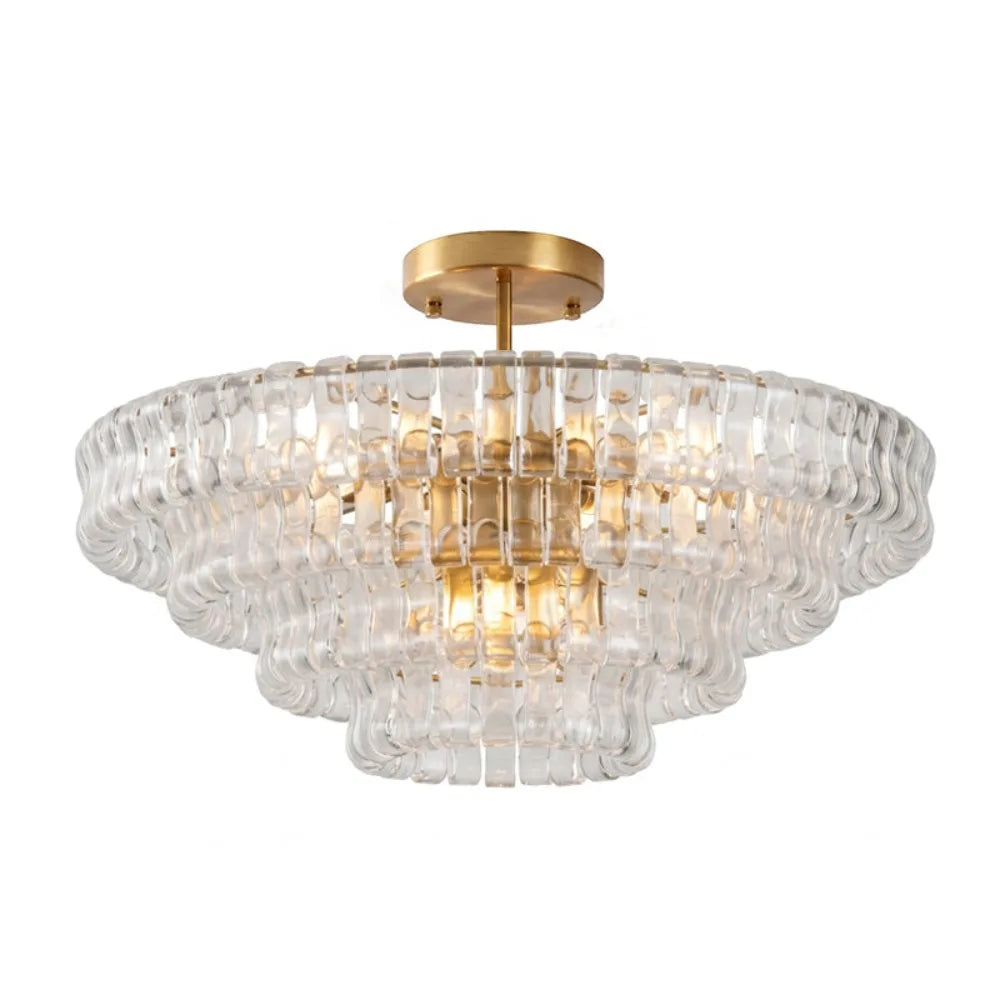 Italian style glass chandelier on a gold iron frame, assembly required