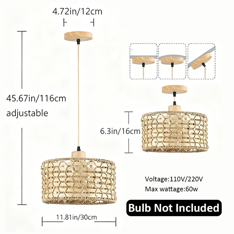 Wicker Basket Pendant Light