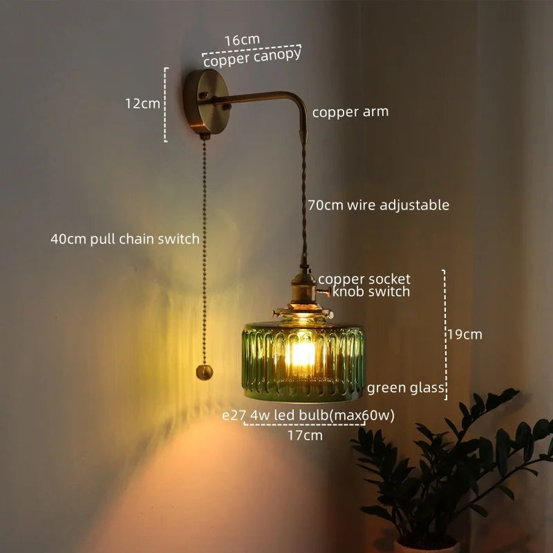 Green Copper LED Wall Sconce