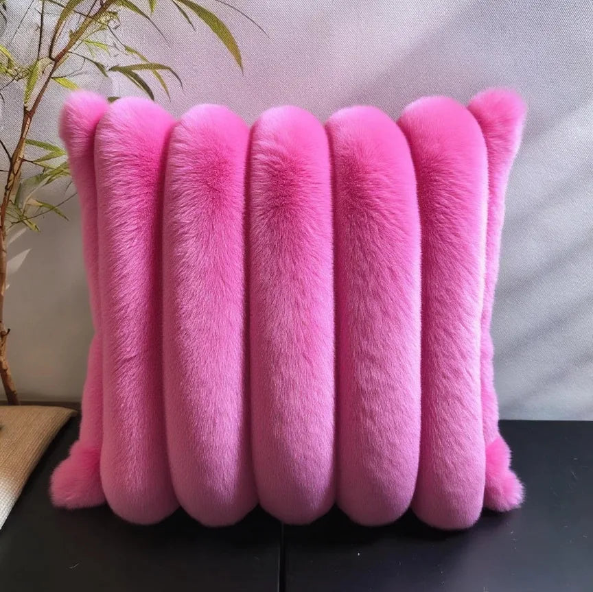 Faux Fur Throw Pillow Cover — styling detail