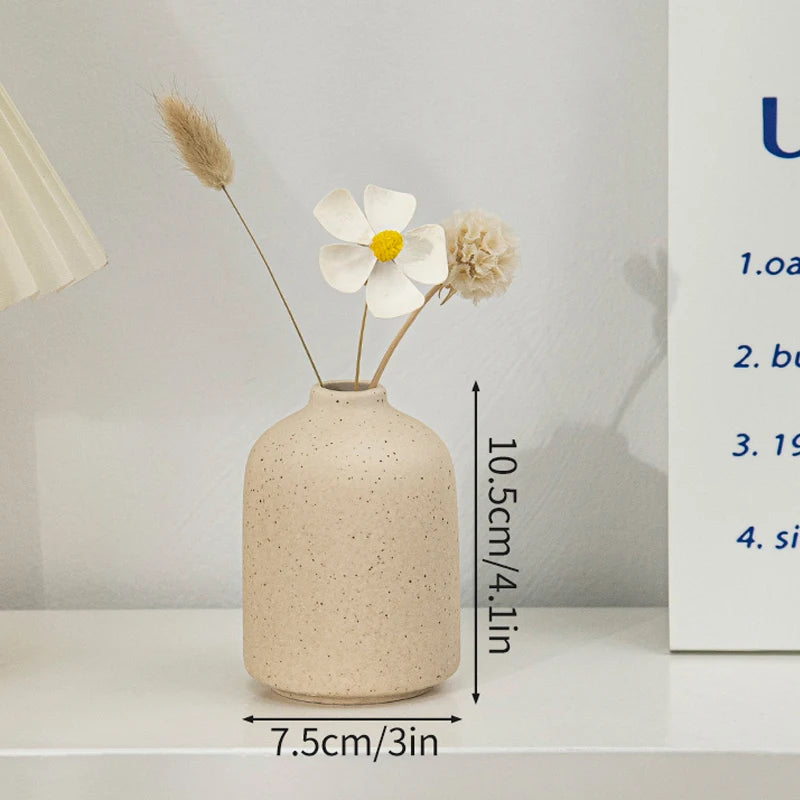 White Nordic Ceramic Flower Vase