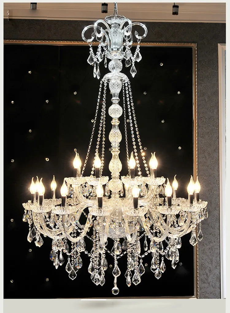 Candle style crystal chandelier with G10 LED bulbs included