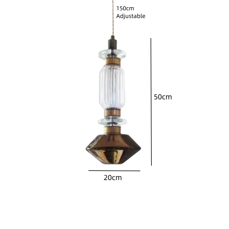 Amber Glass LED Chandelier