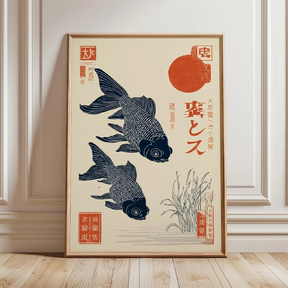 Japanese Koi Fish Zen Pond Canvas Wall Art