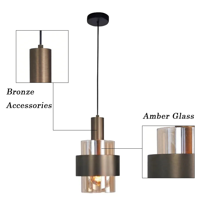 Cylinder Glass Pendant Light