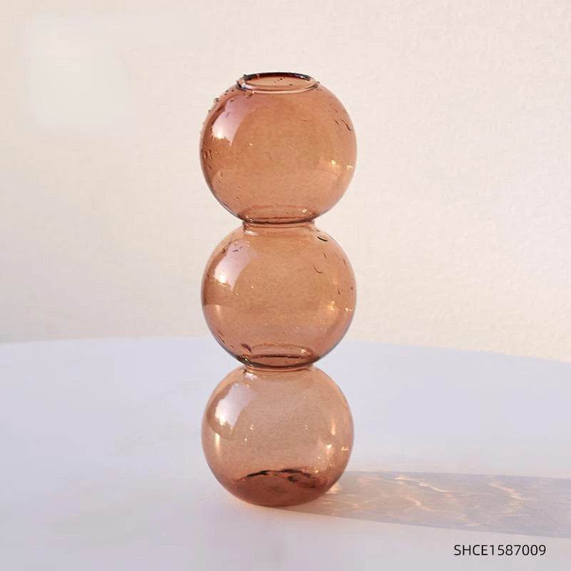 Nordic glass terrarium vase overhead flatlay showing geometric faceted form from above