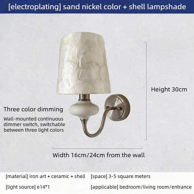 French Ceramic Shell Wall Sconce