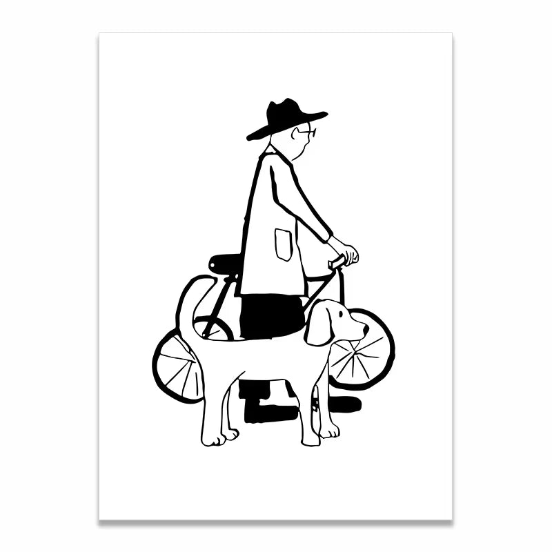 Korean Minimalist Anime Couple Canvas Wall Art