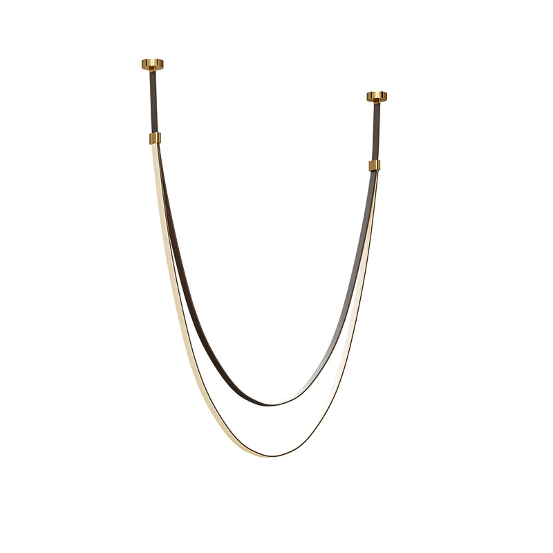 Flexible leather chandelier at an 80 centimetre span, LED included