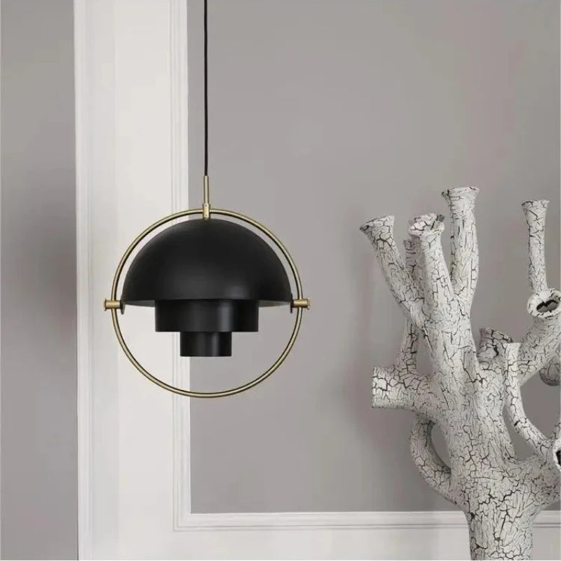 Black plated chandelier shade at 38 centimetres with glass diffuser