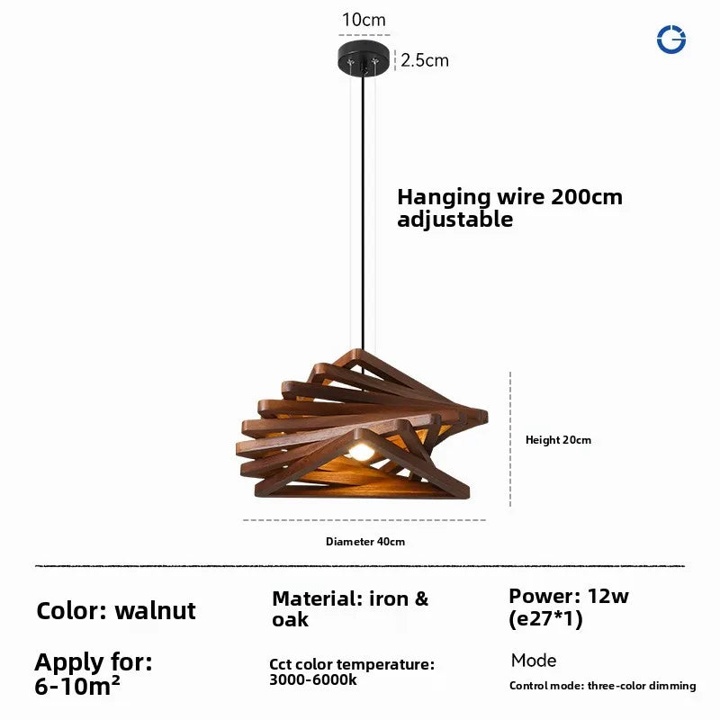 Solid Wood Pendant Light