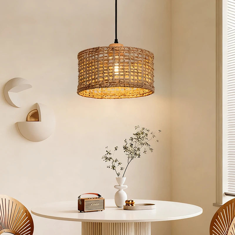 Wicker Basket Pendant Light