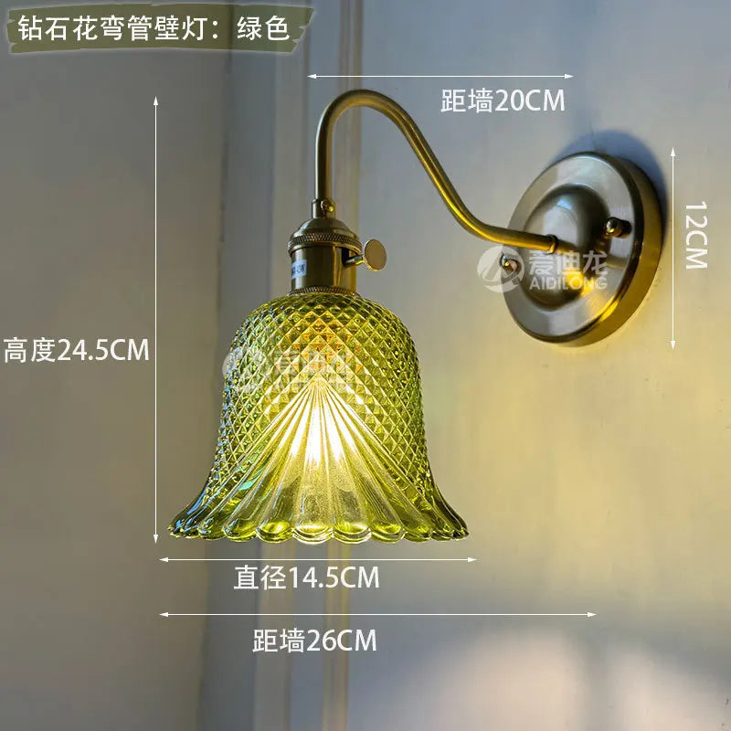 Nordic Brass Glass Switch Wall Sconce