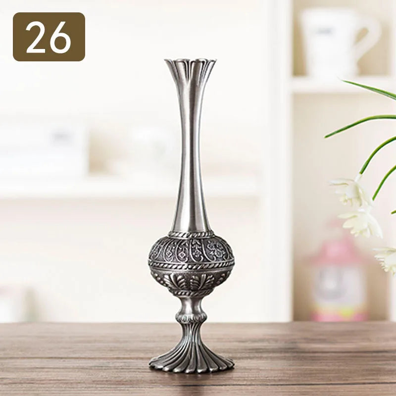 Nordic geometric electroplated metal vase housewarming gift