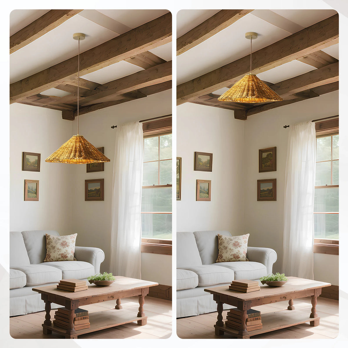 19in Wicker Pendant Light
