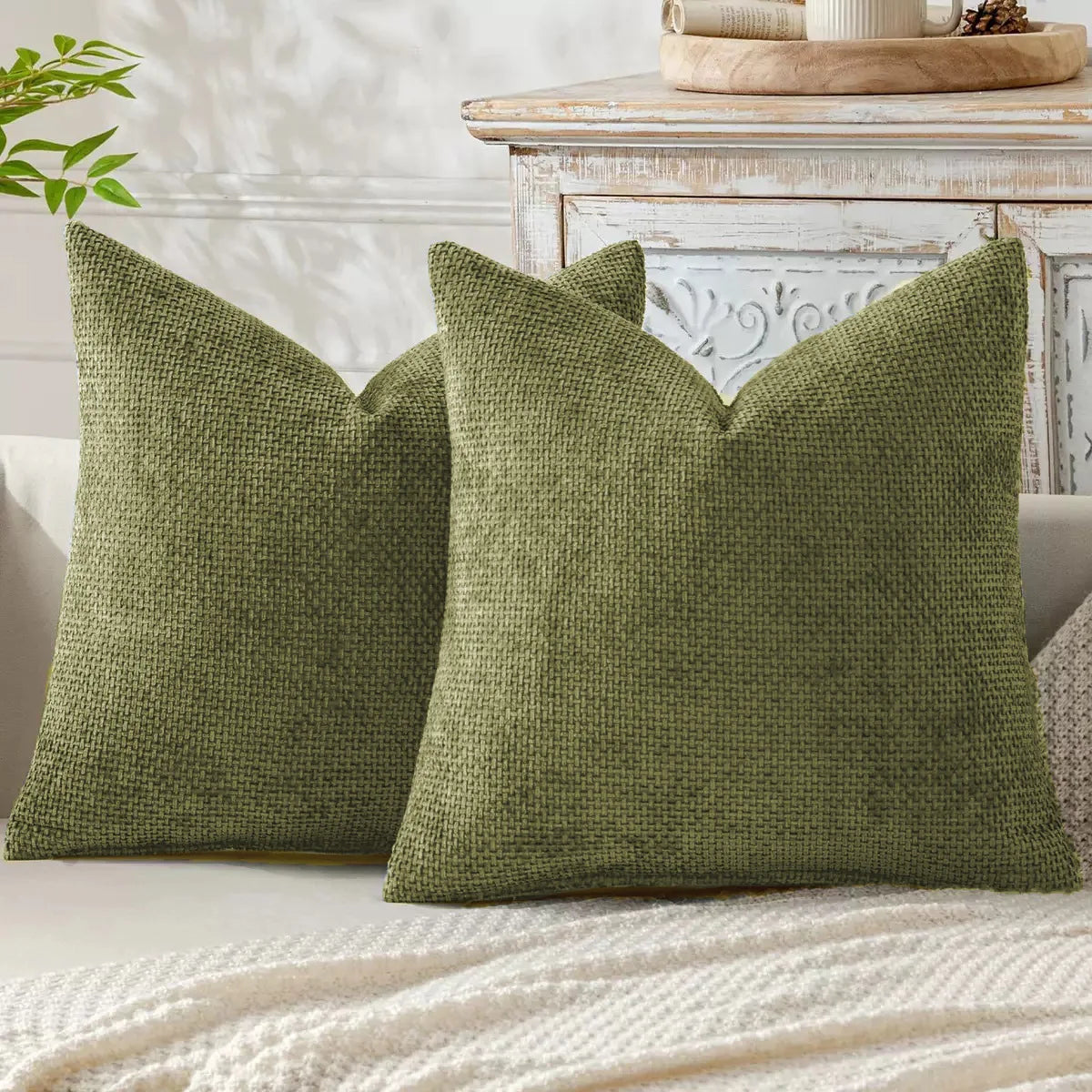 Cross-Stitch Chenille Pillow Cover