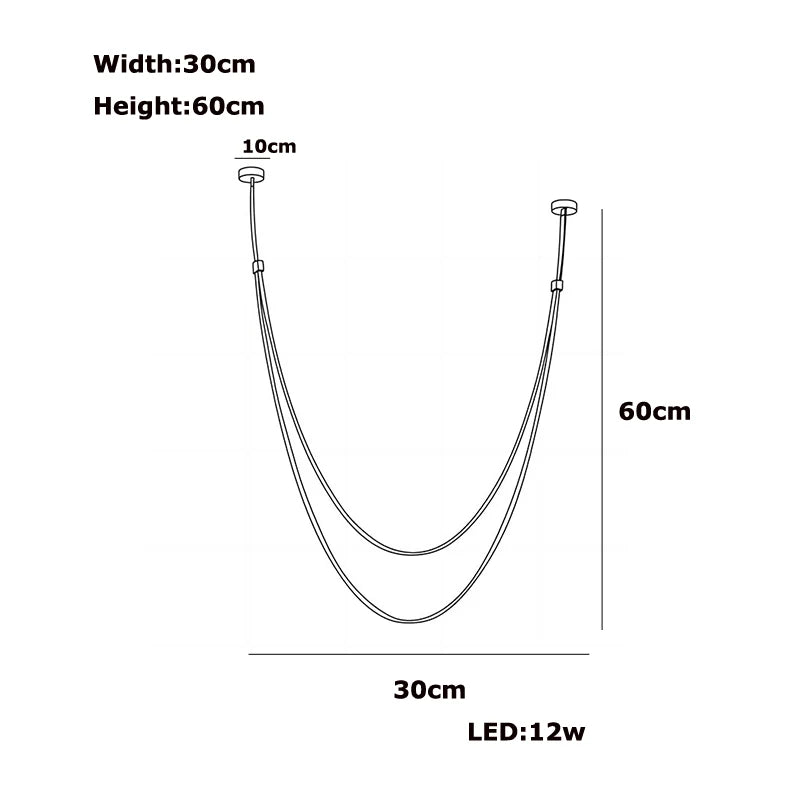 Leather chandelier at a 120 centimetre span with warm light output