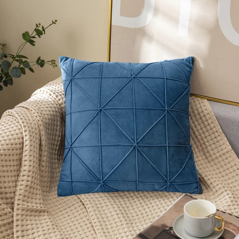 Checkered Velvet Throw Pillow Cover — styling detail
