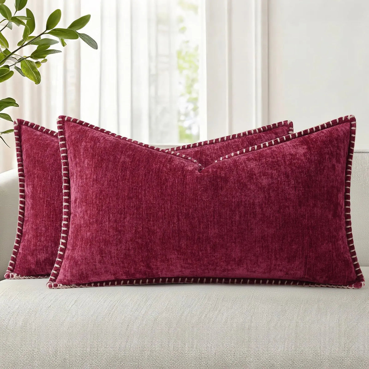 Soft Chenille Lumbar Pillow Cover