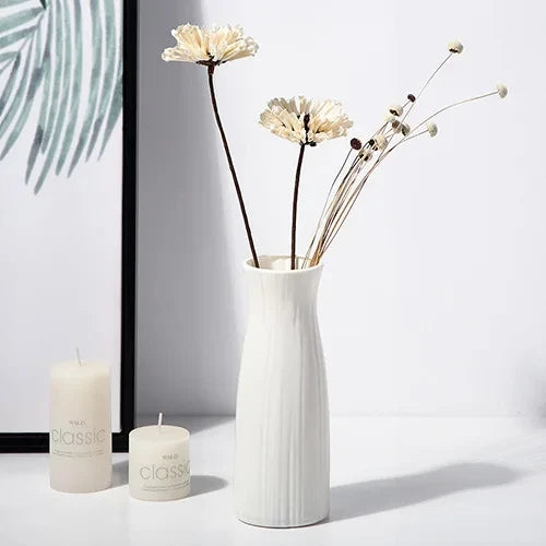 Nordic White Plastic Vase