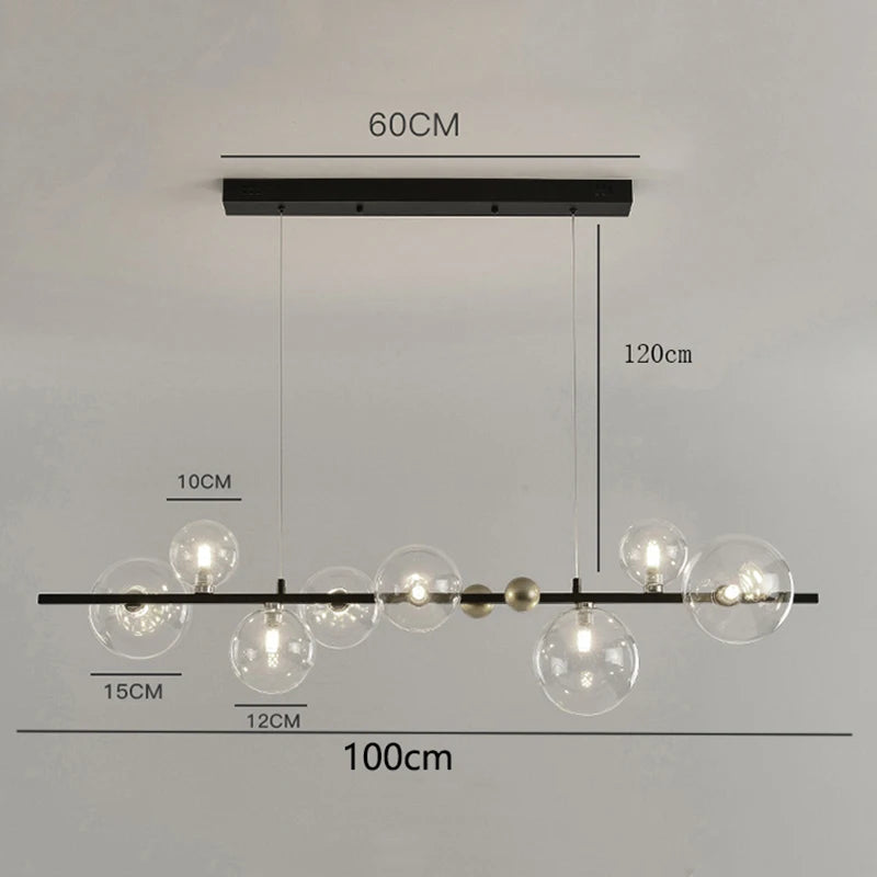 Modern chandelier with touch on off switch and natural white LED light