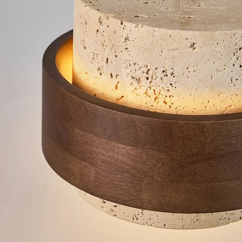 Stone Walnut Bedside Pendant Light