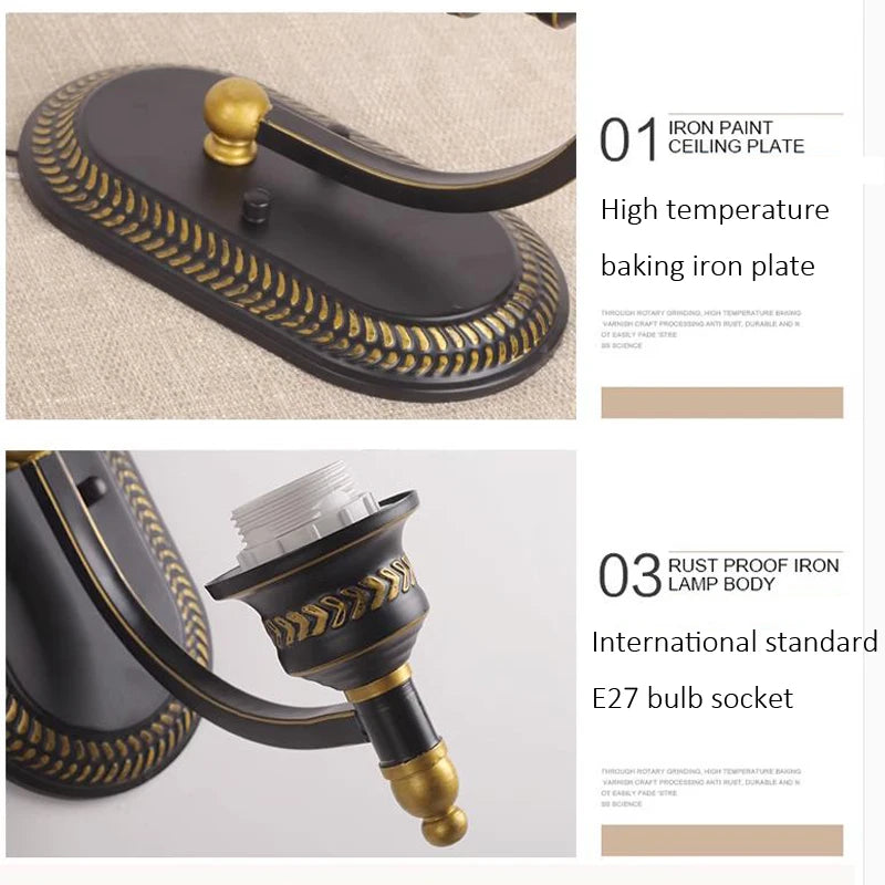 Retro Glass Balcony Wall Sconce