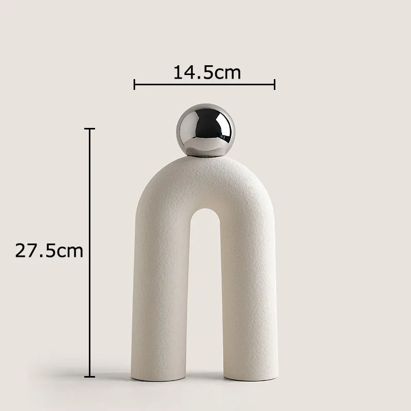 U-shaped ceramic vase flower pot porcelain desk decoration