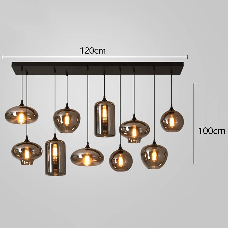Glass Ring Multi Head Chandelier