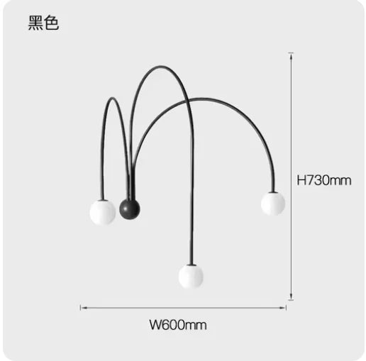 Black comet chandelier at 27.6 in wide, assembly required on site