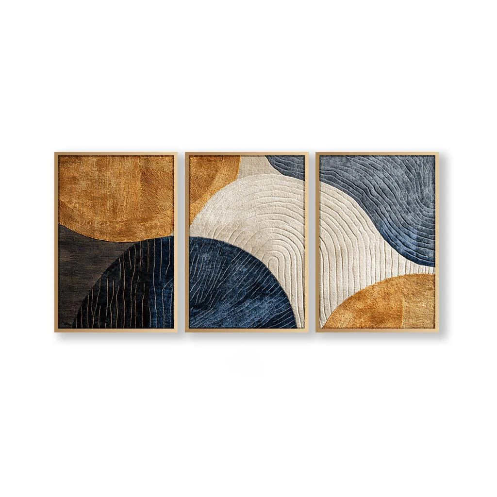 Japandi Nature Abstract Triptych 3-Piece Canvas Set