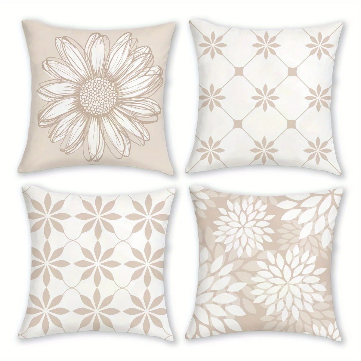 Floral Print Plush Throw Pillow Cover — alternate view
