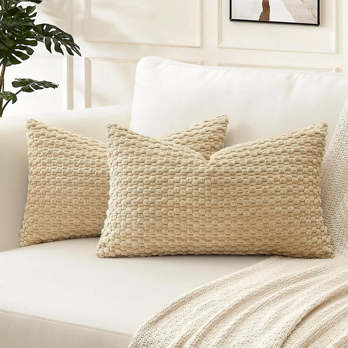 Rust Corduroy Lumbar Pillow Cover — styling detail