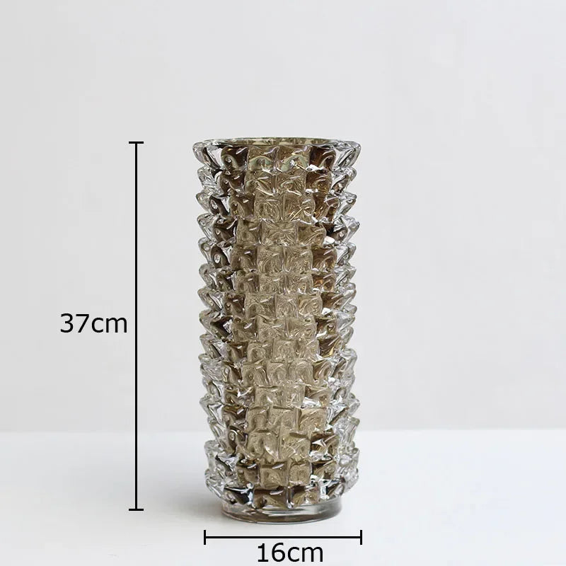 Textured Wrinkle Clear Glass Vase