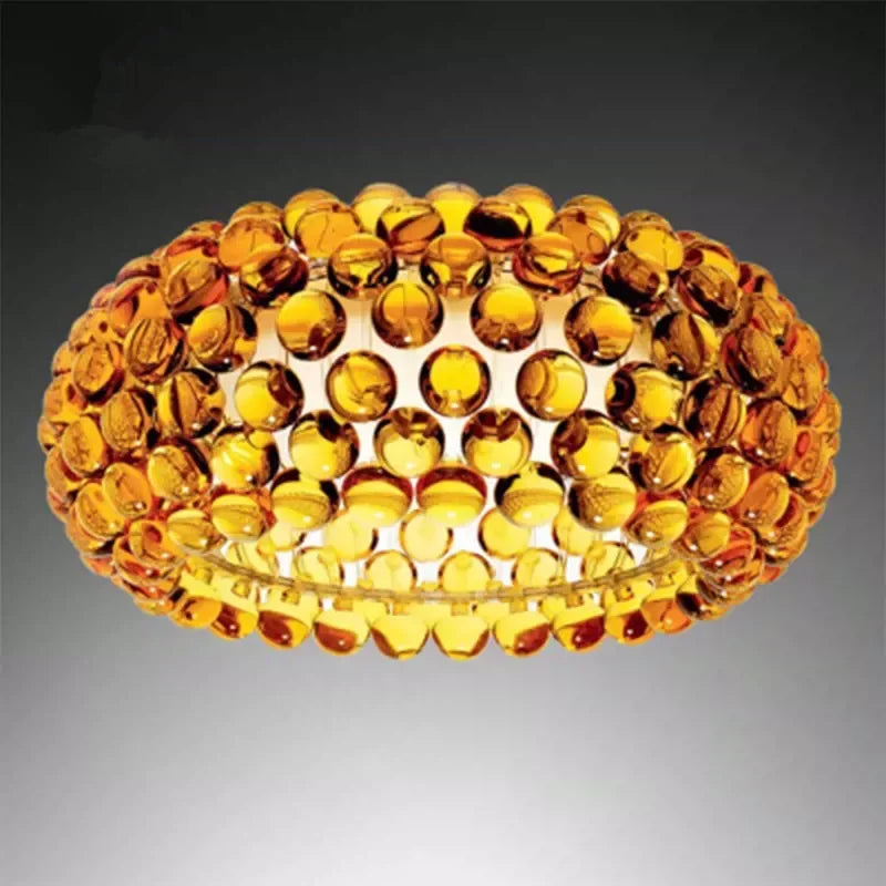 Beaded pendant chandelier design F at 25.6 in (65 cm) diameter