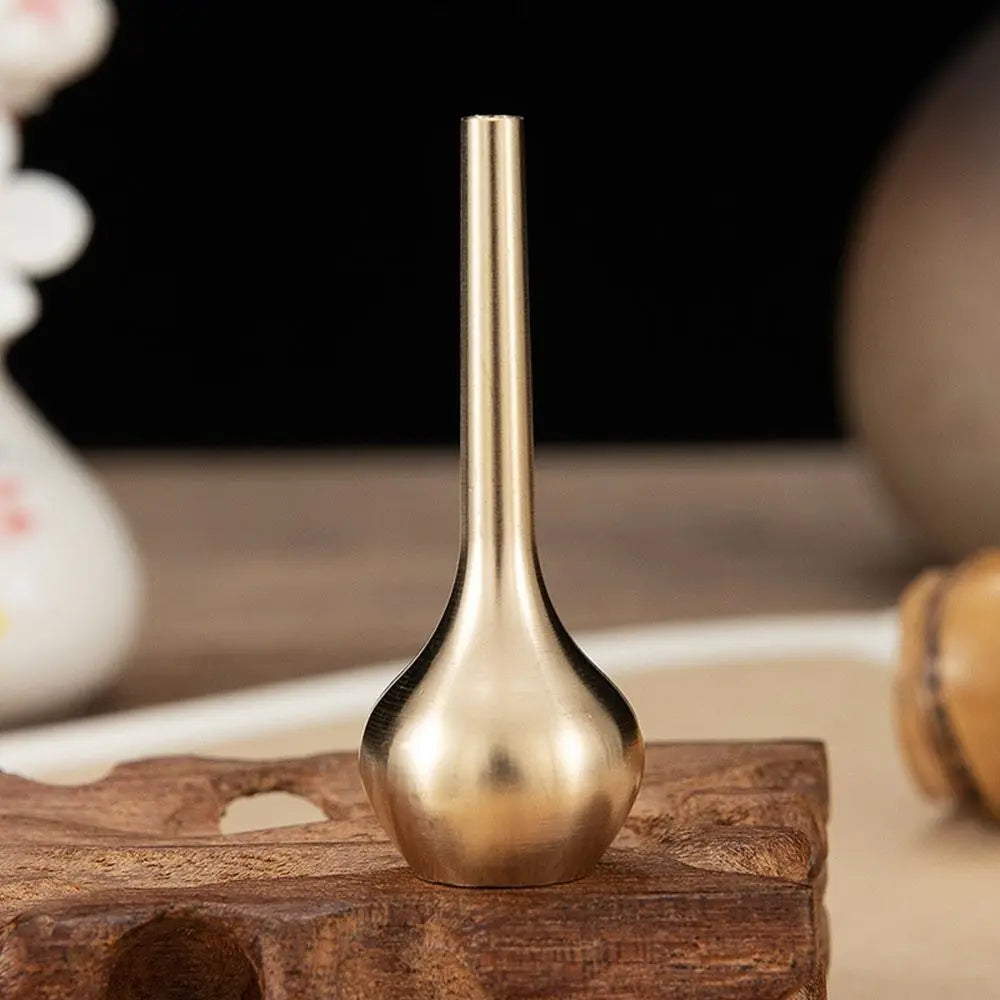 Mini copper antique vase desktop plant ornament living room
