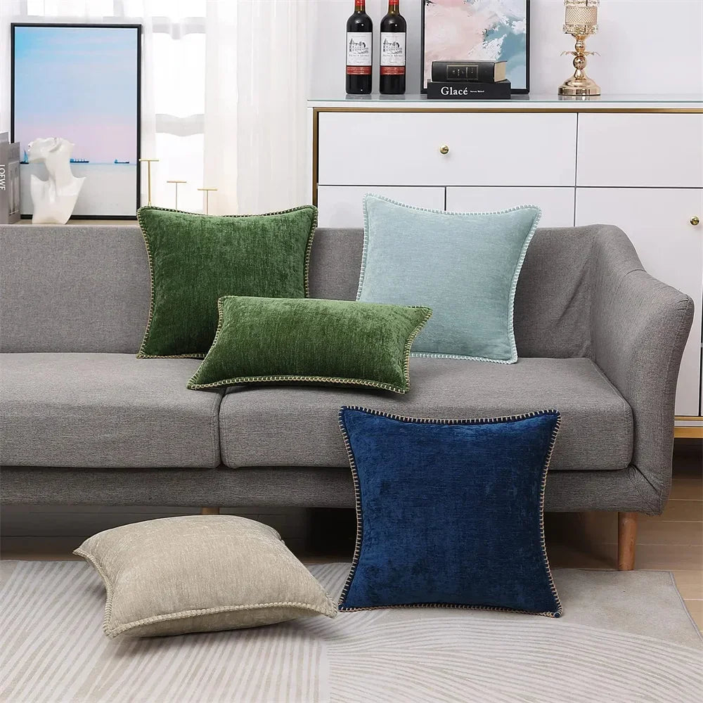 Solid Chenille Throw Pillow Cover — alternate view