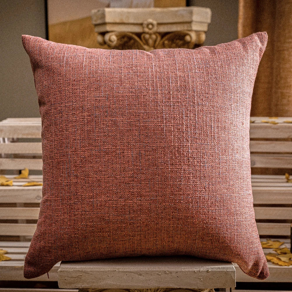 Solid Fabric Throw Pillow Cover — styling detail