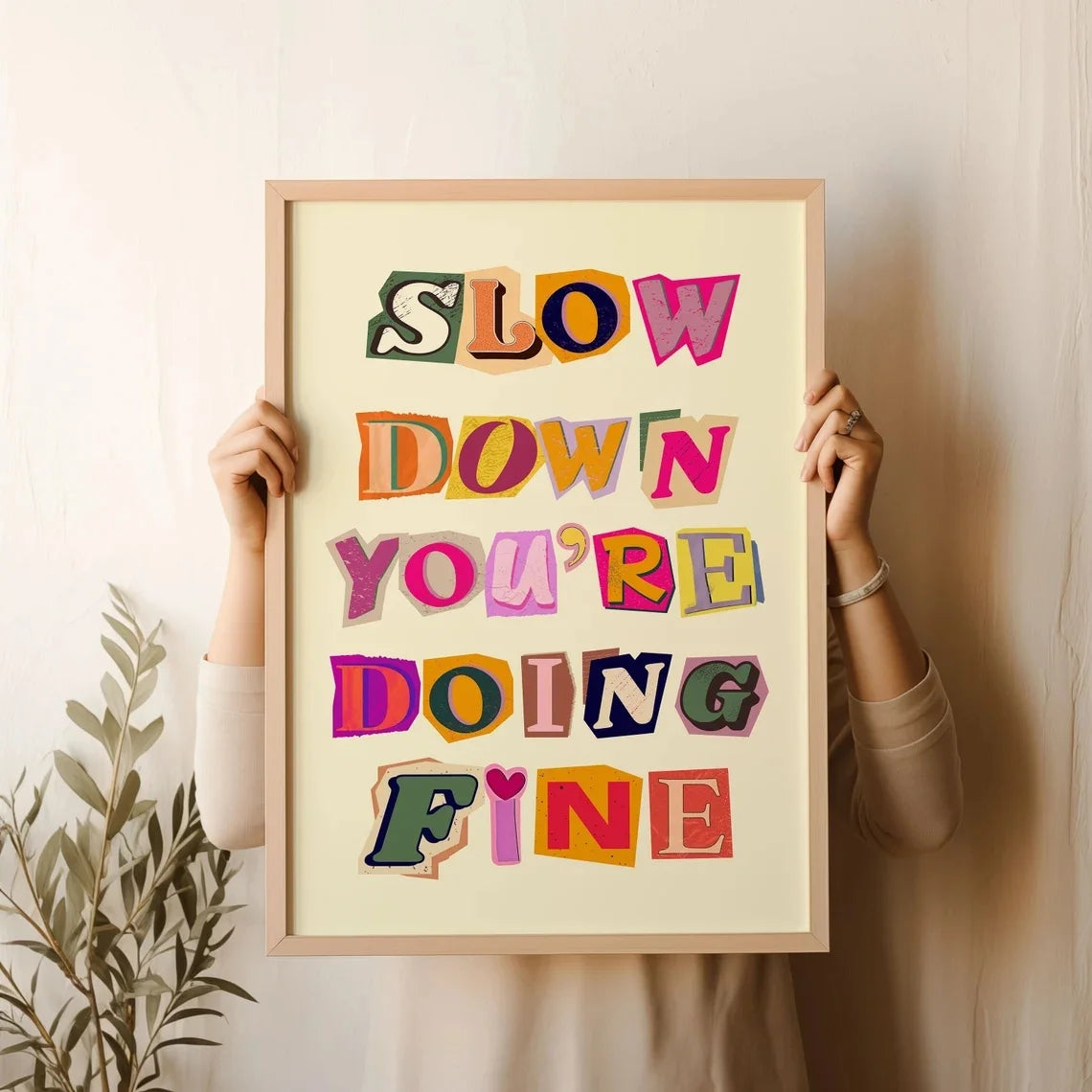 Modern Trendy Typography Text Canvas Wall Art Print