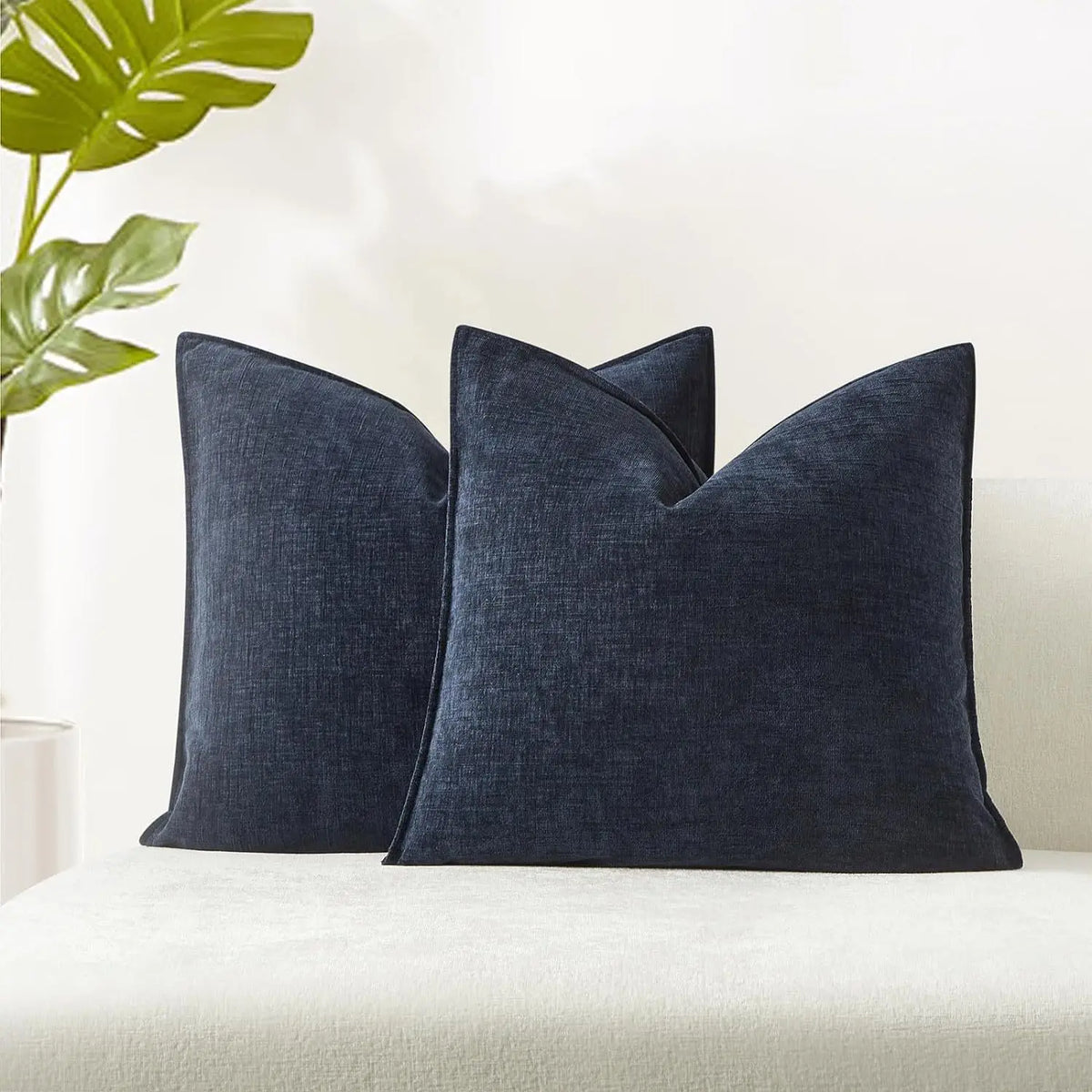 Solid Chenille Throw Pillow Cover — styling detail