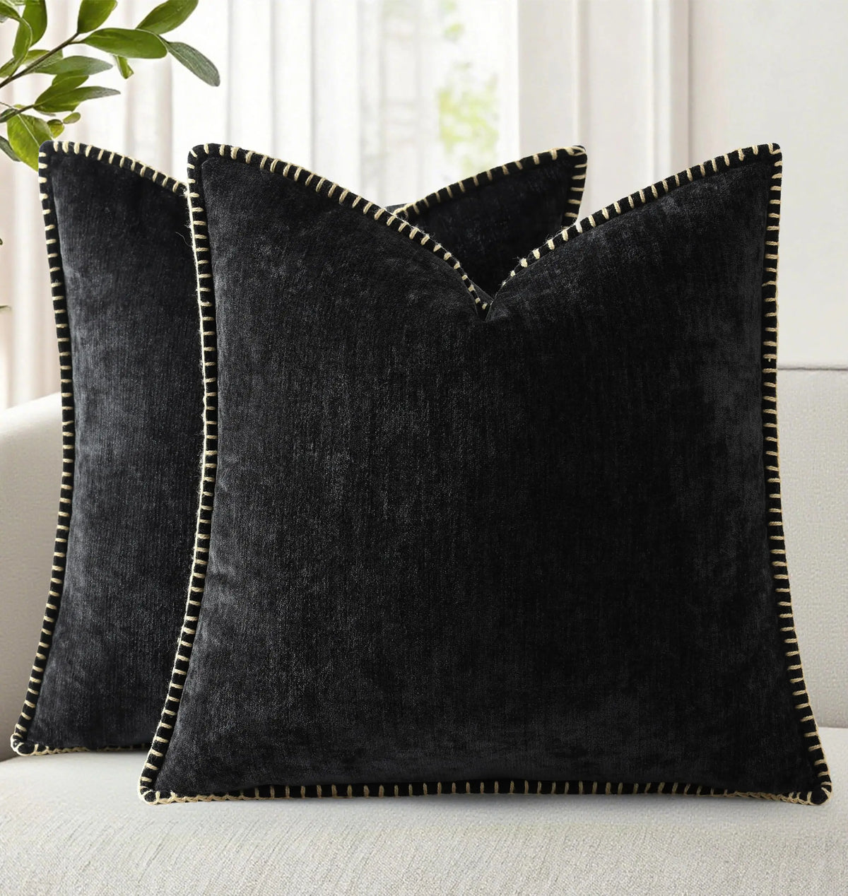 Farmhouse Chenille Throw Pillow Cover — styling detail