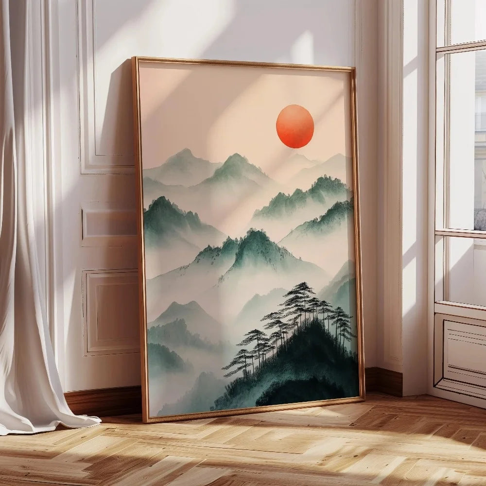Japanese Botanical Tree Illustration Canvas Wall Art