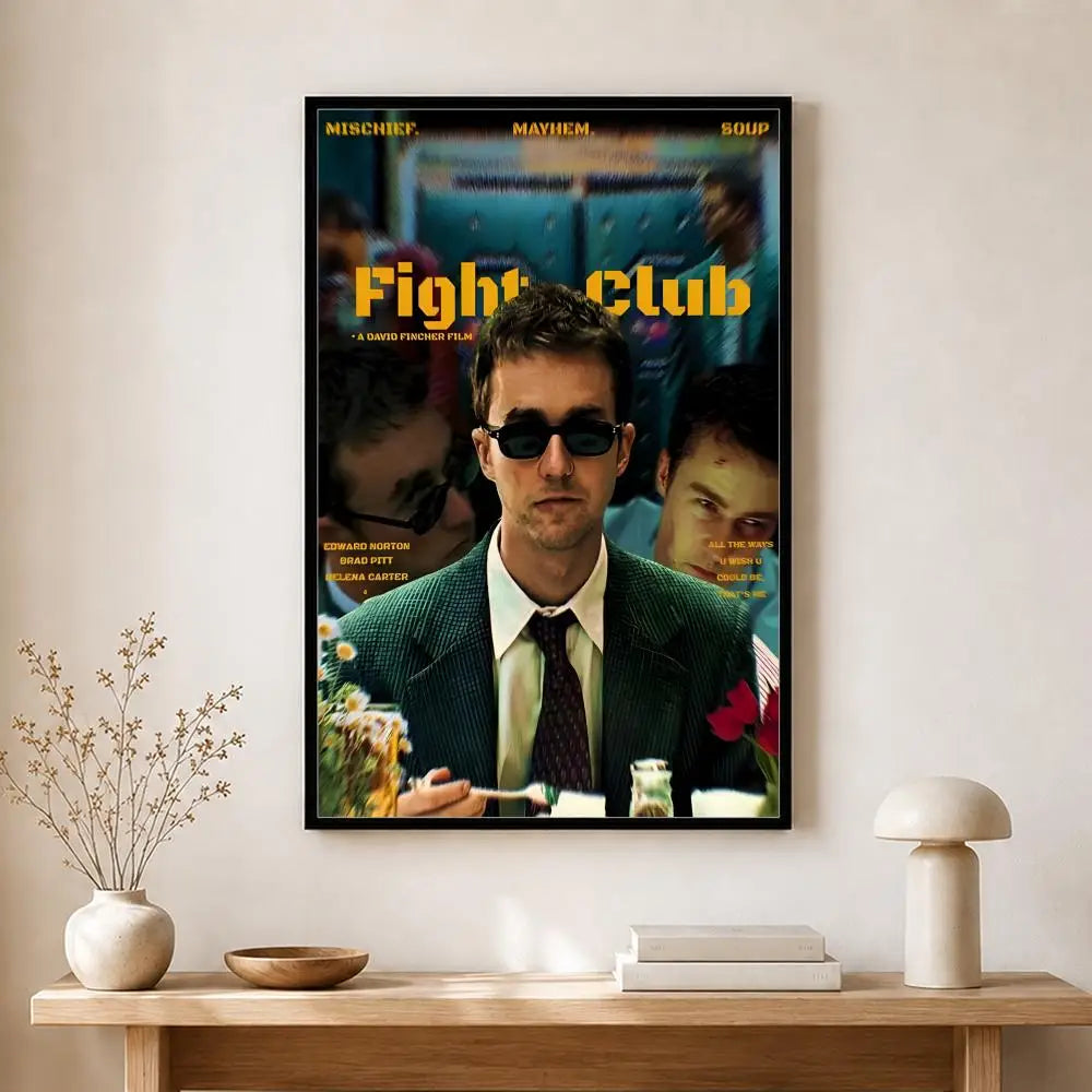Fight Club Movie Retro Art Canvas Wall Art Poster